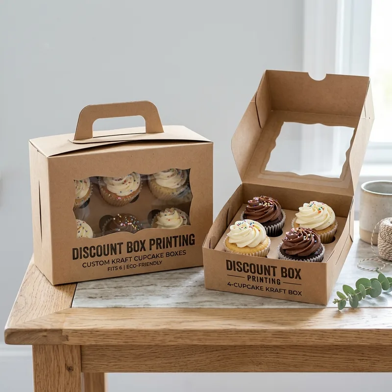 Custom Kraft Cupcake Boxes